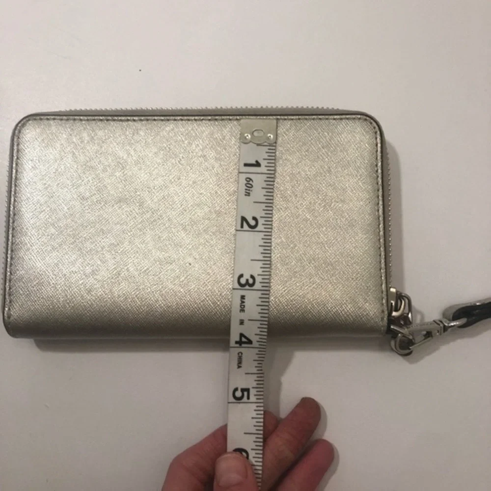 Michael kors silver wristlet wallet clutch